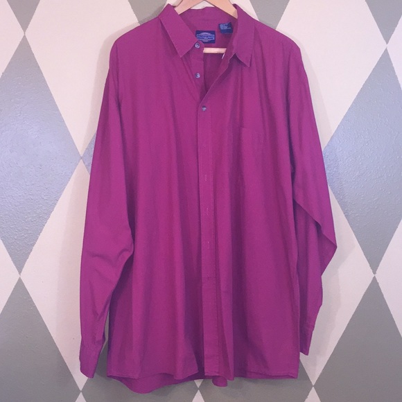 Grade A Jeans Other - Men’s Big & Tall Long Sleeve Button Up w/Button Down Collar 3XLT Red